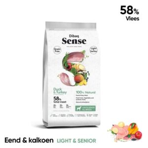 Hondenbrokken Dibaq Sense eend en kalkoen - light & senior